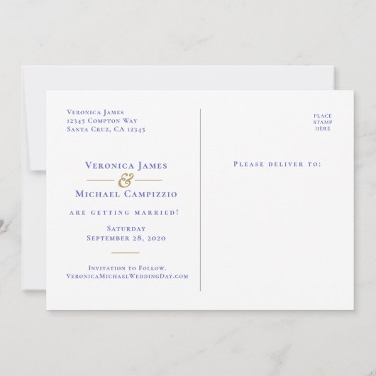 Invitation Enregistrer Le Mariage Date | Bonheur Floral & Scr (Dos)