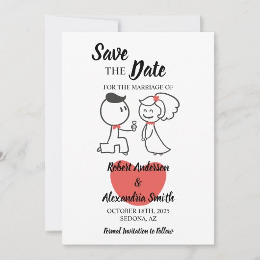 Invitation Enregistrer le Mariage de date | Couple mariage (Devant)