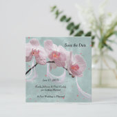 Invitation Enregistrer le Mariage de date rose et Turquoise (Debout devant)