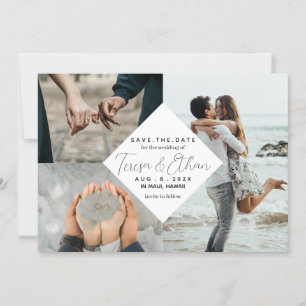 Invitation Enregistrer le Mariage photo inspiré de Date Beach