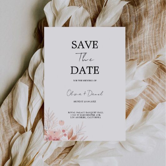 Invitation Enregistrer le Modèle de date, Fleur sauvage Enreg