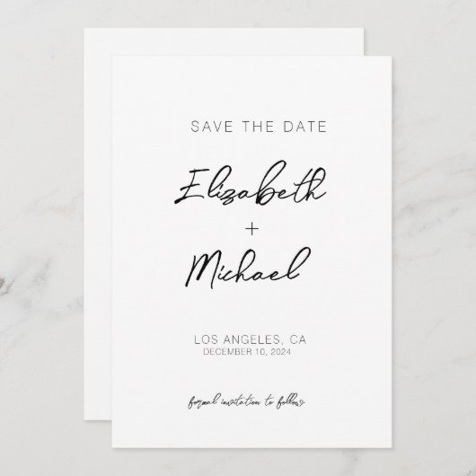 Invitation Enregistrer le Modèle d'invitation Date (Devant / Derrière)