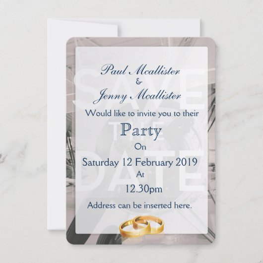 Invitation Enregistrer le plan Prop de date (Devant)