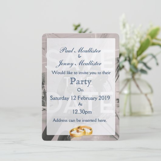 Invitation Enregistrer le plan Prop de date (Debout devant)