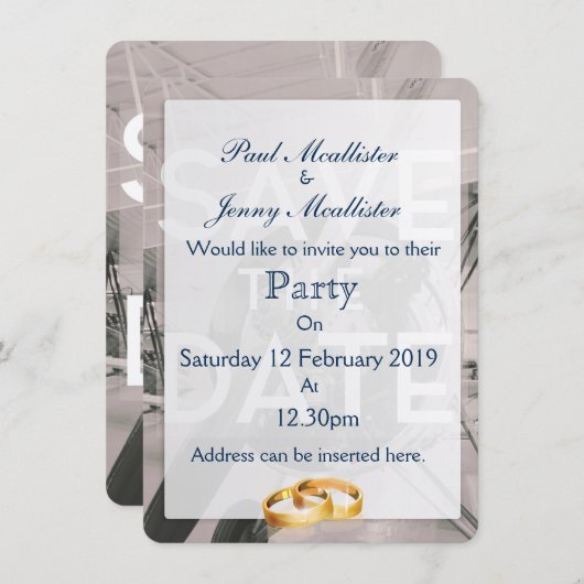 Invitation Enregistrer le plan Prop de date (Devant / Derrière)