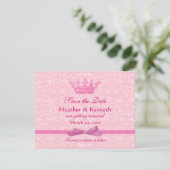 Invitation Enregistrer le rose de la couronne de date (Debout devant)