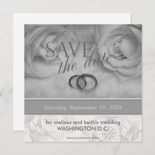 Invitation Enregistrer les annonces de date (Devant / Derrière)