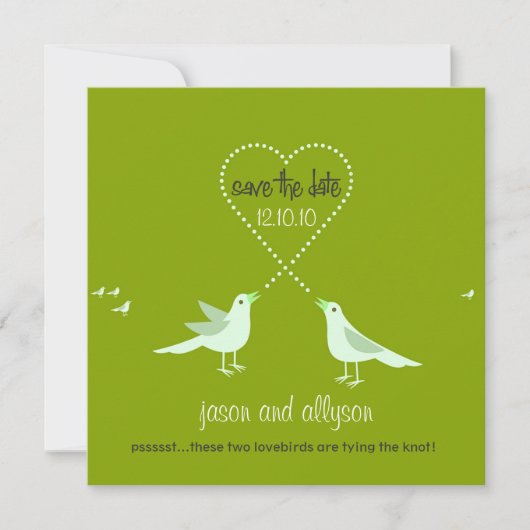 Invitation Enregistrer les annonces de date avec Lovebirds {G (Devant)