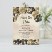 Invitation Enregistrer les ballons de date 40e anniversaire (Debout devant)