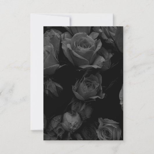 Invitation Enregistrer les dates - Roses B&W (Dos)