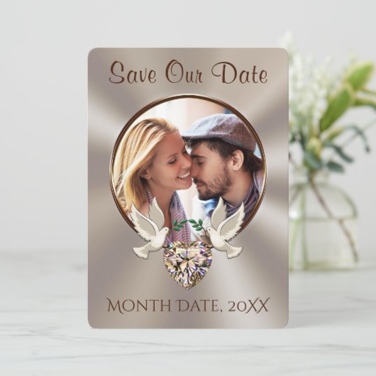 Invitation Enregistrer l'invitation de date avec PHOTO, perso (Debout devant)