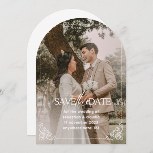 Invitation Enregistrer l'invitation de la date de manière sim (Devant / Derrière)