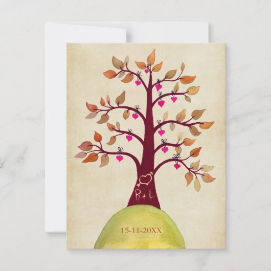 Invitation Enregistrer l'Invitation de l'arbre Mariage Automn (Devant)