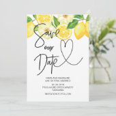 Invitation Enregistrer notre date Mariage Citron d'été (Debout devant)