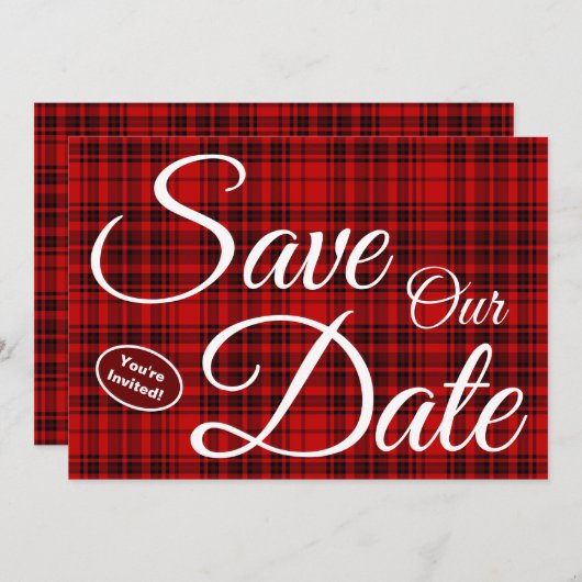 Invitation Enregistrer notre date Nouvelles mauvaises Weds Wh (Devant / Derrière)