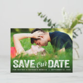 Invitation Enregistrer notre Mariage de date dévêtu Script Ph (Debout devant)