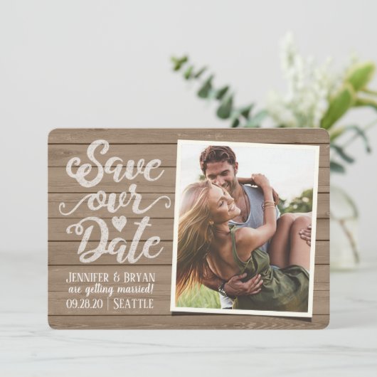 Invitation Enregistrer notre Mariage de date | Photo de Rusti (Debout devant)