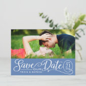 Invitation Enregistrer NOTRE Mariage de date | Script élégant (Debout devant)