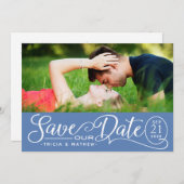 Invitation Enregistrer NOTRE Mariage de date | Script élégant (Devant / Derrière)