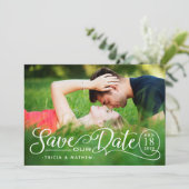 Invitation Enregistrer NOTRE Mariage de date | Script élégant (Debout devant)