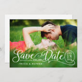 Invitation Enregistrer NOTRE Mariage de date | Script élégant (Devant / Derrière)