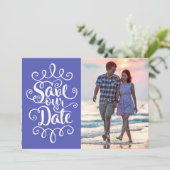Invitation Enregistrer notre Mariage de date | Script Ornat m (Debout devant)