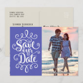 Invitation Enregistrer notre Mariage de date | Script Ornat m (Devant / Derrière)
