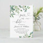 Invitation Enregistrer notre nouvelle date reportée Aquarelle (Debout devant)