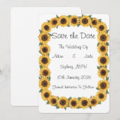 Invitation Enregistrez la date avec Tournesol (Devant / Derrière)