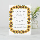 Invitation Enregistrez la date avec Tournesol (Debout devant)