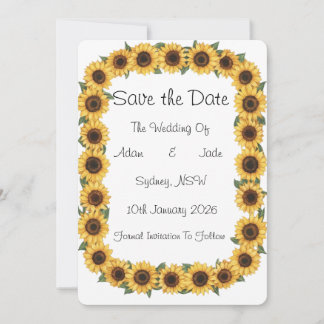 Invitation Enregistrez la date avec Tournesol