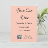 Invitation Enregistrez la date code QR simple minimal détails (Debout devant)