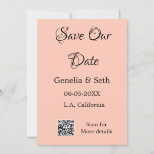 Invitation Enregistrez la date code QR simple minimal détails