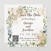 Invitation Enregistrez la date de conception Herbal (Devant / Derrière)