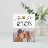 Invitation Enregistrez la date de la Rainbow (Debout devant)