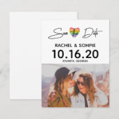 Invitation Enregistrez la date de la Rainbow (Devant / Derrière)