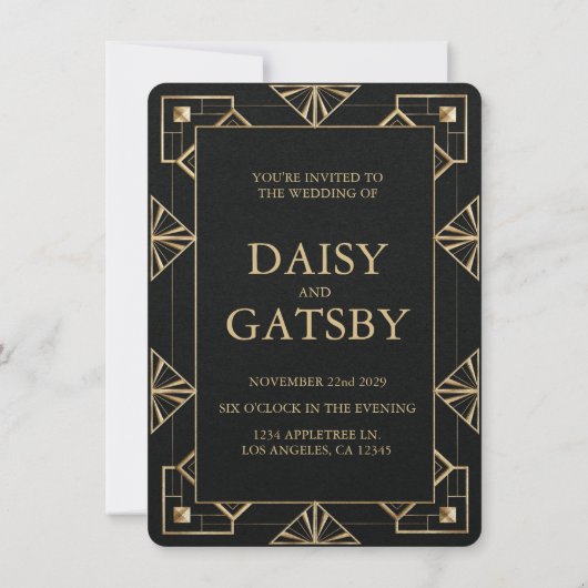 Invitation Enregistrez la date de votre Gatsby le Magnifique (Dos)