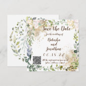 Invitation Enregistrez la date du design herbal (Devant / Derrière)