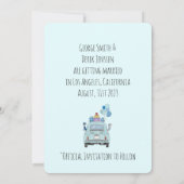 Invitation Enregistrez la Date Gay Couple dans Fiat 500. (Dos)