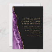 Invitation Enregistrez la date Violet & Or (Devant)