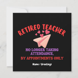Invitation Enseignant à la retraite Sur rendez-vous uniquemen