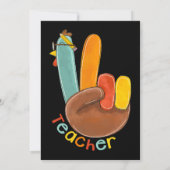 Invitation Enseignant Bon thanksgiving Paix Turquie Remerciem (Dos)