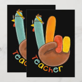 Invitation Enseignant Bon thanksgiving Paix Turquie Remerciem (Devant / Derrière)