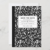 Invitation Enseignant Carnet Noir Funny Enregistrer La Date M (Devant)