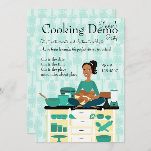 Invitation Enseignant cuisine (Devant / Derrière)