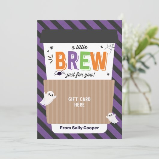 Invitation Enseignant d'automne Halloween porte-carte cadeau (Debout devant)