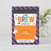 Invitation Enseignant d'automne Halloween porte-carte cadeau  (Debout devant)