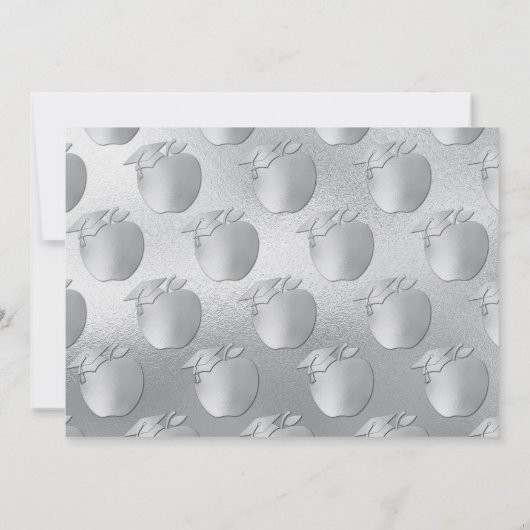 Invitation Enseignant Éducation Silver Graduation Purple (Dos)