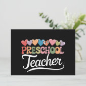 Invitation Enseignant en maternelle Premier jour Groovy Retou (Debout devant)