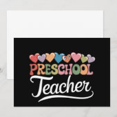 Invitation Enseignant en maternelle Premier jour Groovy Retou (Devant / Derrière)